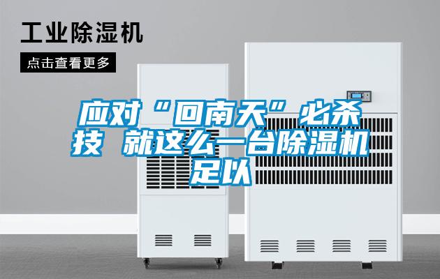 應(yīng)對“回南天”必殺技 就這么一臺除濕機足以