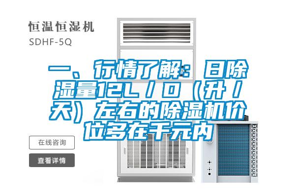 一、行情了解:日除濕量12L/D(升/天)左右的除濕機價位多在千元內