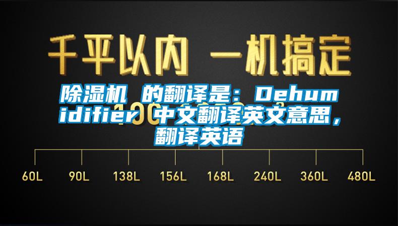 除濕機 的翻譯是:Dehumidifier 中文翻譯英文意思,翻譯英語